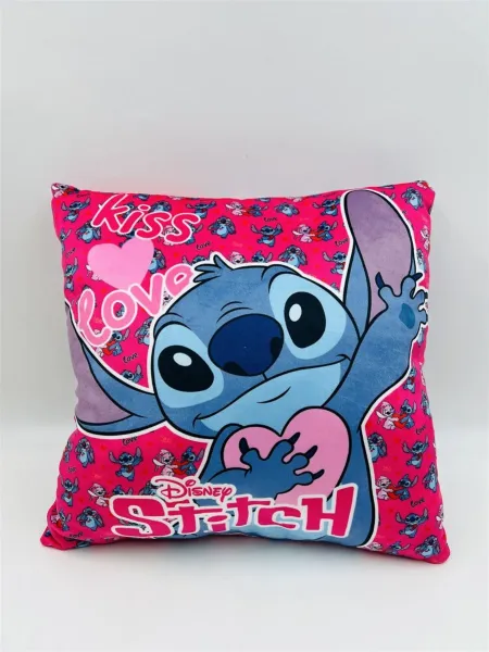 Βελούδινο Μαξιλάρι Disney Home Stitch 610 38X38 Pink-Fuchsia 100% Velboa
