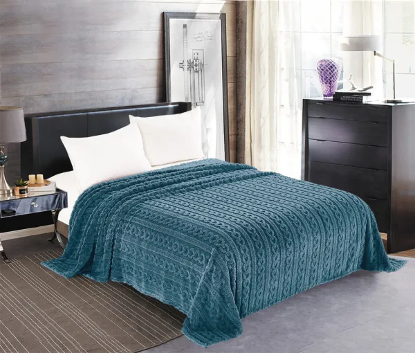 Κουβέρτα fleece braid (220cm x 240cm) ραφ