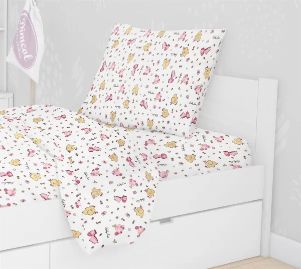 Μαξιλαροθήκη Εμπριμέ kids Elephant 072 50X70 White-Pink 100% Cotton Flannel