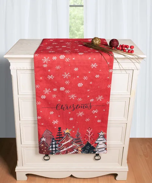 Χριστουγεννιάτικη Τραβέρσα με στάμπα (45cm x 170cm) ks2025-9