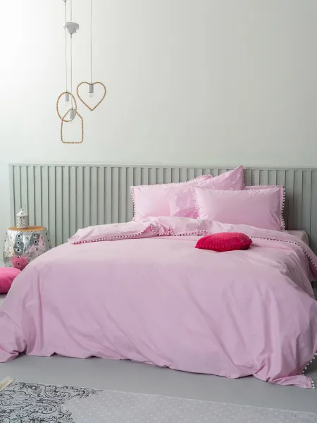 Παπλωματοθήκη Υπέρδιπλη Pon-Pon Lilac 230x240 cm - 100% Βαμβάκι