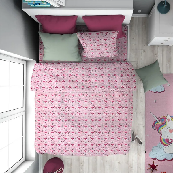 ΠΑΠΛΩΜΑ ΕΜΠΡΙΜΕ kids Fox 525 160X240 Pink 100% Cotton