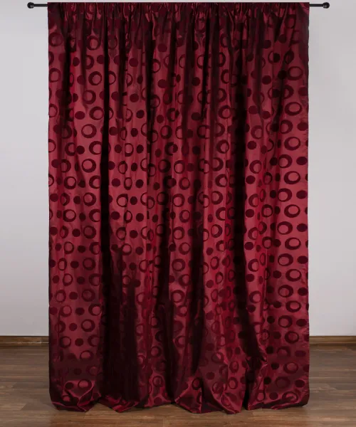 Κουρτίνα 082 (300cm x 275cm) με τρέσα μπορντώ