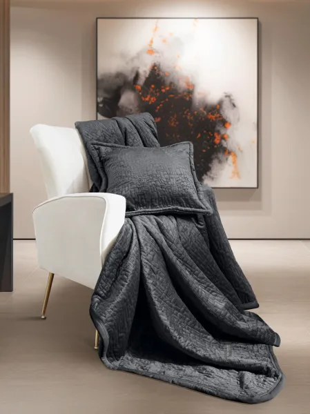 Ριχτάρι Bolzano Anthracite + Διακοσμητικό Μαξιλάρι