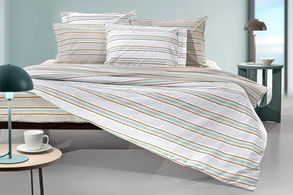 Σετ 4τμχ Σεντόνια Pinstripe Natural με Λάστιχο