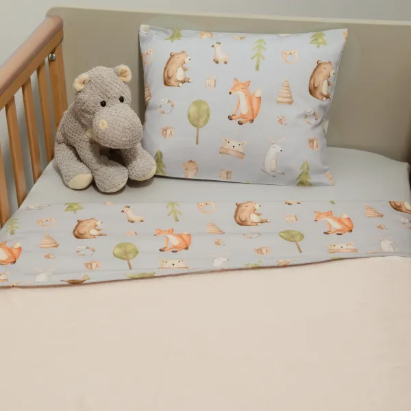 Minky ΝEW Κουβέρτα Λίκνου Διπλής Όψης 75x95 Des.427 Oliver Baby