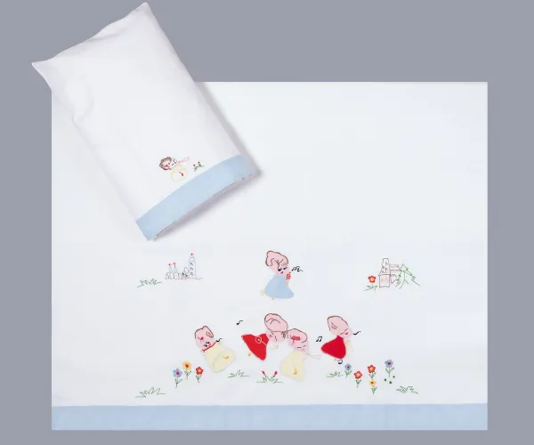 bebe σεντόνι (85cm x 135cm + 26cm x 40cm) σιέλ