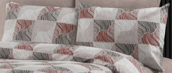 Μαξιλαροθήκη Εμπριμέ Κλεοπάτρα 611 50X70 Red-Black 70/30 Cott/Pol