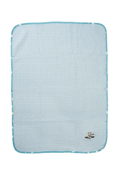 Κουβέρτα Πικέ Με Κέντημα bebe Aviator 183 80X110 Sky Blue 100% Cotton
