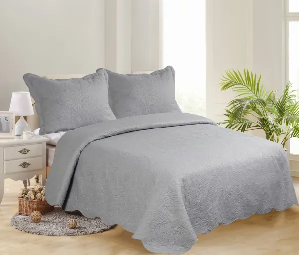 ΜΟΝΟ ΚΟΥΒΕΡΛΙ SOLID (160cm x 220cm + 1 x 50cm x 70cm ) LIGHT GREY/ DARK GREY