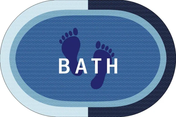 Πατάκι Μπάνιου Oval Αντιολισθητικό Bath 50X70 Sky Blue 100% Polyester