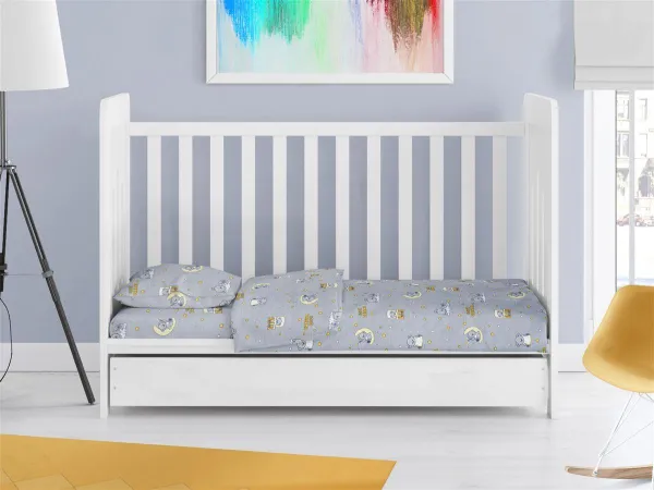 ΠΑΠΛΩΜΑΤΟΘΗΚΗ ΕΜΠΡΙΜΕ bebe Sweet Dreams 552 120X160 Grey 100% Cotton