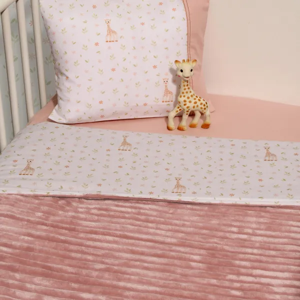 Minky ΝEW Κοτλέ Κουβέρτα Λίκνου Διπλής Όψης 75x95cm Des.502 Sophie La Girafe