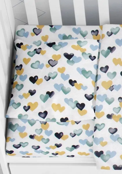 ΜΑΞΙΛΑΡΟΘΗΚΗ ΕΜΠΡΙΜΕ bebe Hearts 11 35X45 Grey-Green Cotton 100%