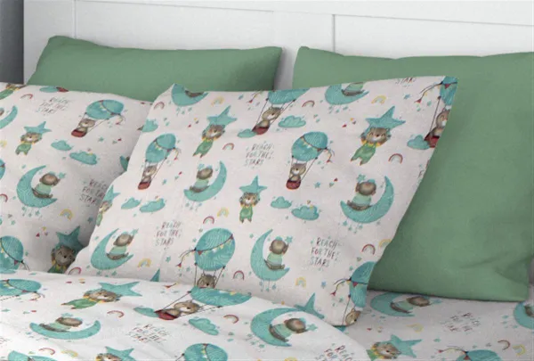 ΜΑΞΙΛΑΡΟΘΗΚΗ ΕΜΠΡΙΜΕ kids Reach the stars 192 50X70 Green Cotton 100%