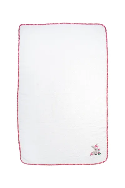 Κουβέρτα Πικέ Με Κέντημα bebe Deer 197 80X110 White-Pink 100% Cotton