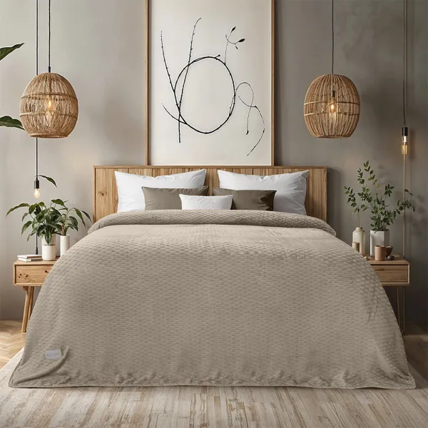 LINO Κουβέρτα Υπέρδιπλη (220x240) Flannel Lofti Taupe