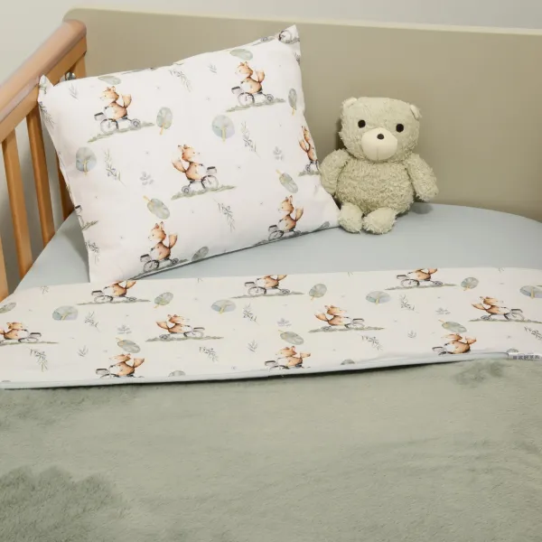 Minky ΝEW Κουβέρτα Λίκνου Διπλής Όψης 75x95 Des.423 Oliver Baby