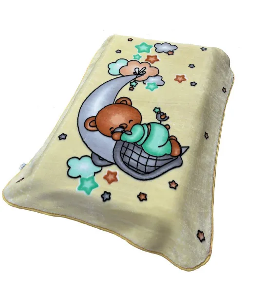 ΚΟΥΒΕΡΤΑ ΒΕΛΟΥΤΕ ΠΟΛΥΤΕΛΕΙΑΣ bebe Crescent Moon 34 110X140 Ecru-Light Yellow 100% Polyester