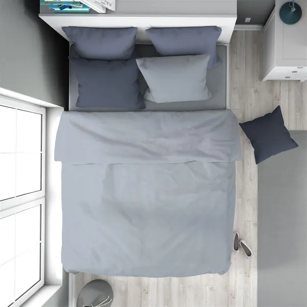 Παπλωματοθήκη Solid 505 160X240 Light Blue-Grey 100% Cotton