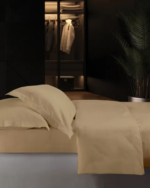 GENOVA ΣΕΤ ΘΗΚΗ KING BEIGE5  240Χ260CM 2*50X70CM 220TC 100% COTTON SATIN