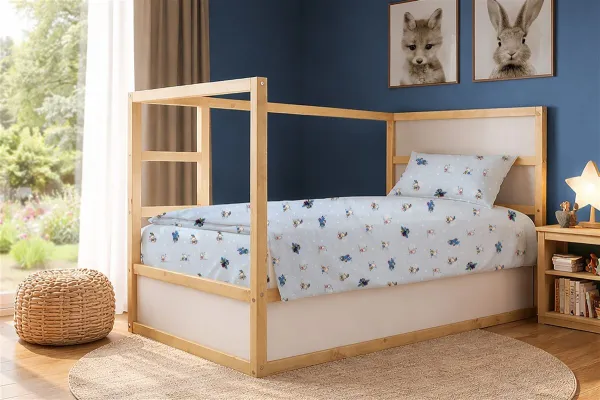 Σεντόνια Εμπριμέ Σετ 2 τεμ kids Bear's Playtime 591 160X240 Sky Blue 100% Cotton