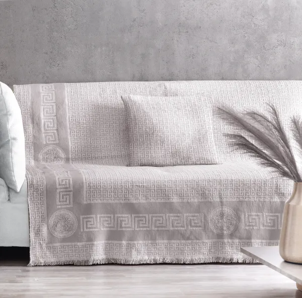MEANDROS SILVER  ΜΟΝΟΘΕΣΙΟ ΡΙΧ 180Χ180 100% COTTON  ΚΑΛΟΚΑΙΡΙΝΟ