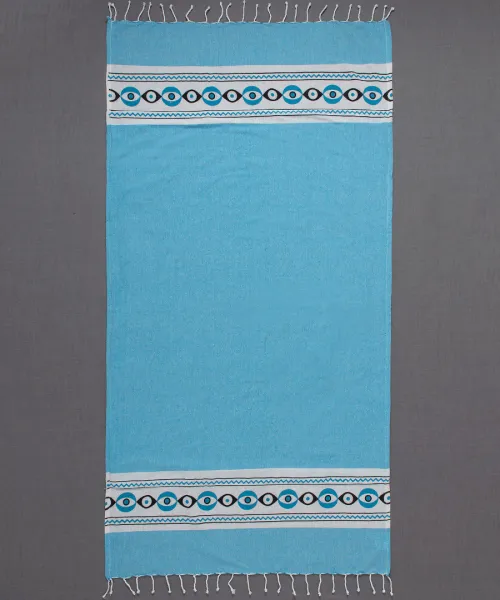 Pestemal με πετσέτα nkp707 (90cm x 180cm) τυρκουάζ