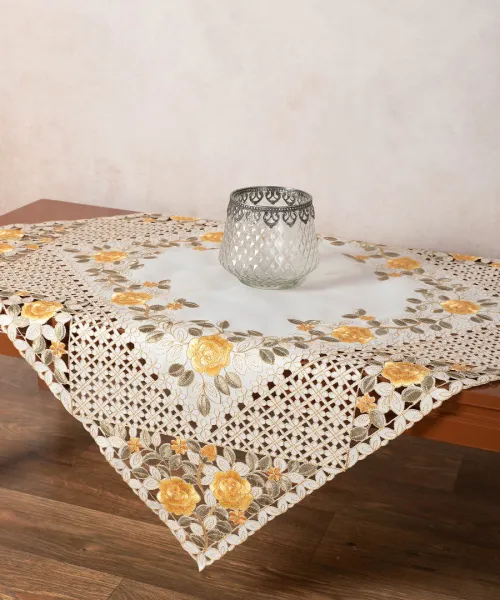 Σατέν κοφτό καρέ (85cm x 85cm) 081 κίτρινο
