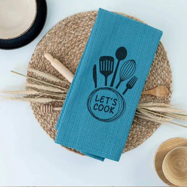 Ποτηρόπανα Κουζίνας Waffle Let's Cook