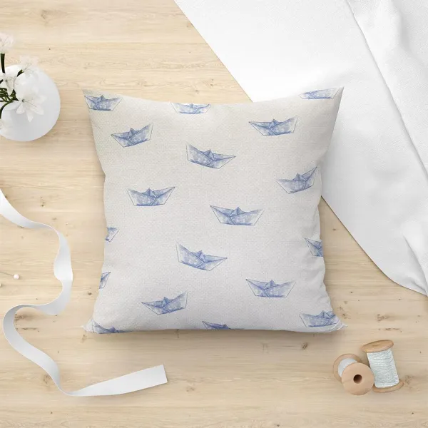 Μαξιλαροθήκη Paper Boat 601 Μπλε 45×45