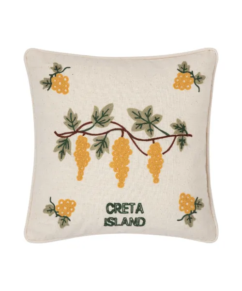 ΜΑΞΙΛΑΡΟΘΗΚΗ (42cm x 42cm) υφαντή κίτρινο σταφύλι ΚΡΗΤΗ