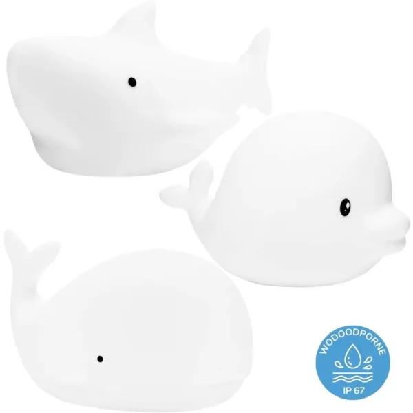 Σετ 3 Αδιάβροχων Φωτιστικών Σιλικόνης Dolphin-Whale-Shark Rabbit & Friends