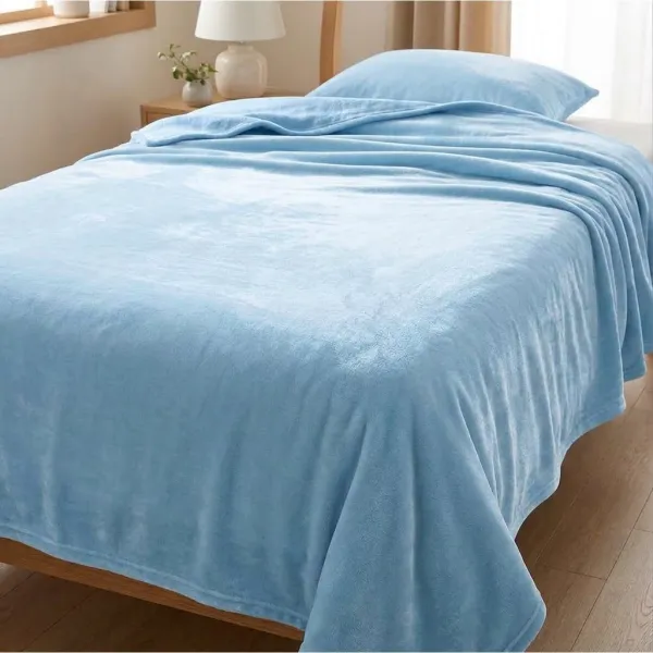 ΚΟΥΒΕΡΤΑ ΙΣΠΑΝΙΑΣ ΜΟΝΗ 160X220 BELPLA STER PLAIN LIGHT BLUE(3)