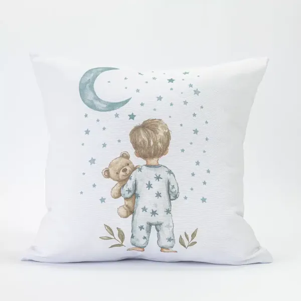 Μαξιλάρι Διακοσμητικό Printed Goodnight Πετρόλ