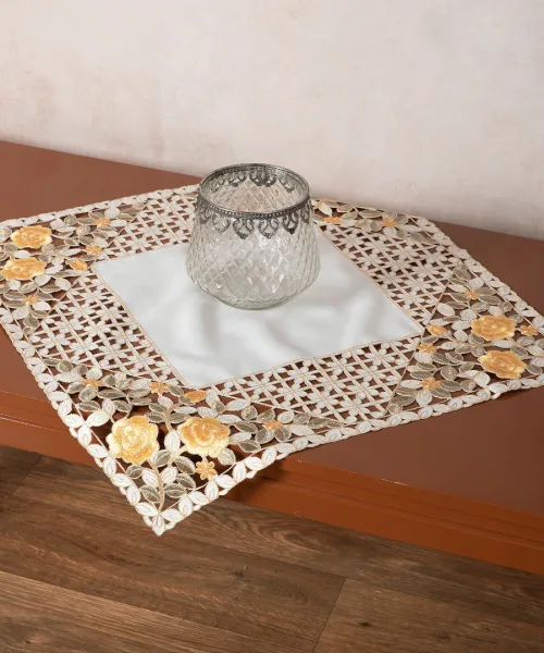 Σατέν κοφτό καρέ (60cm x 60cm) 081 κίτρινο