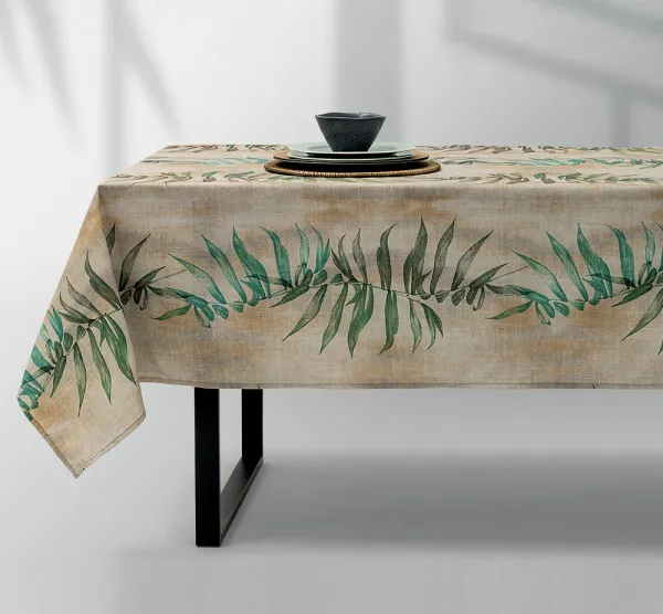 Τραπεζομάντηλο Foresta 140×140 Εκρού-Πράσινο