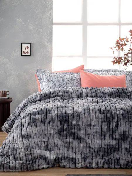 Κουβερτοπάπλωμα Υπέρδιπλο 220x240 ROZA GREY