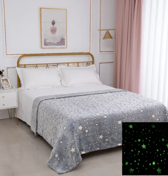 Παιδική φωσφοριζέ κουβέρτα star (170cm x 220cm) γκρί