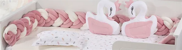 Πάντα Πλεξούδα bebe Velvet 20 Μήκος 220 cm White-Pink 100% Polyester