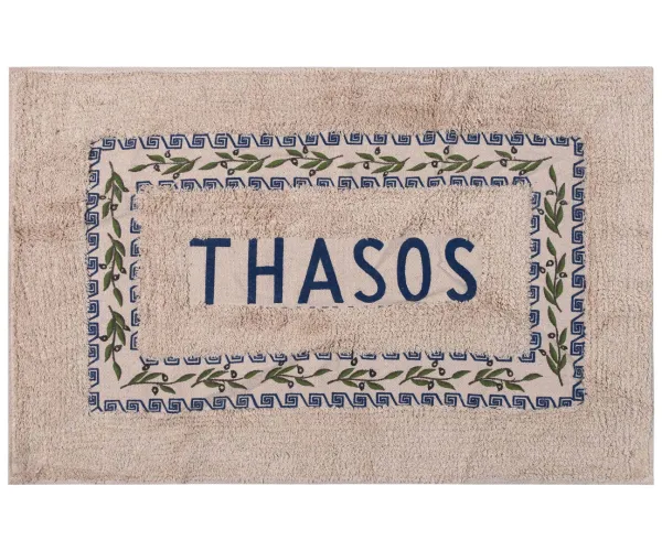 Πατάκι ελιά Θάσος (50cm x 80cm) μπλέ