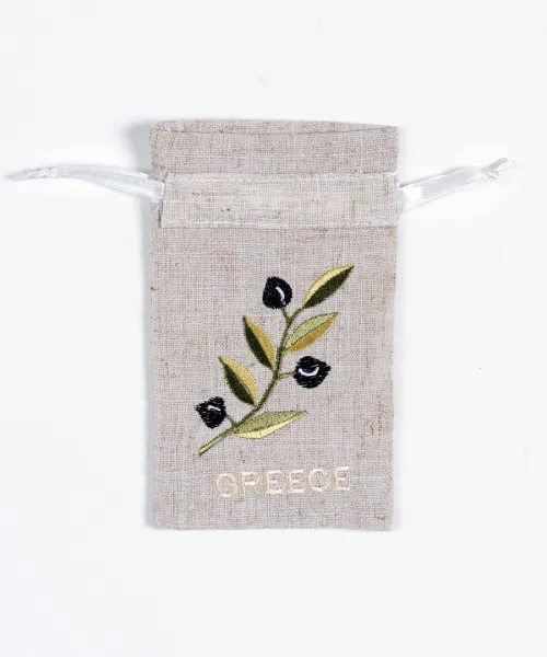 Σαπουνοθήκη (10τμχ) GREECE (9cm x 14cm) άμμου με χρώμα