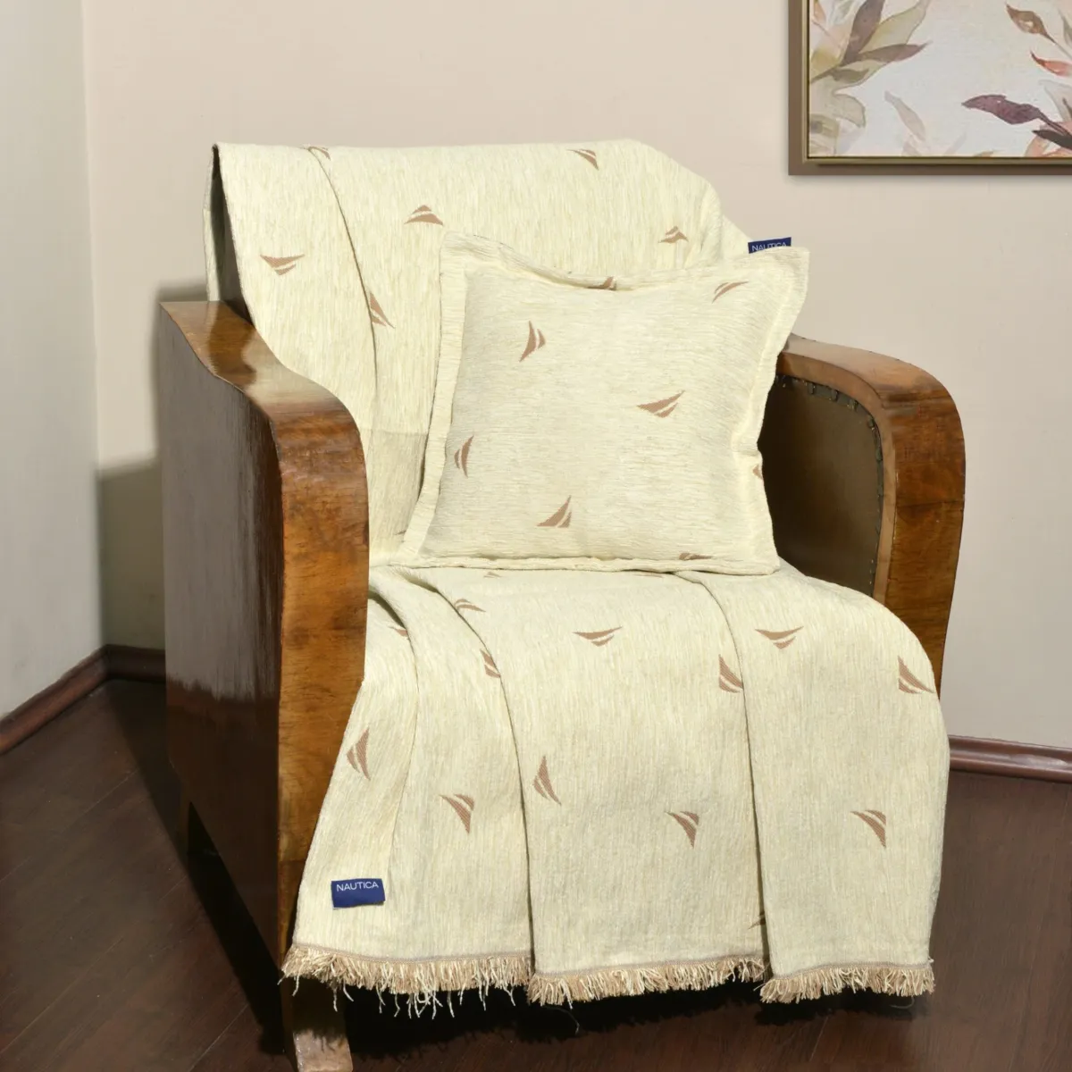 Ριχτάρι Διθέσιο 180x250 cm Σενίλ Εκρού Design 1000