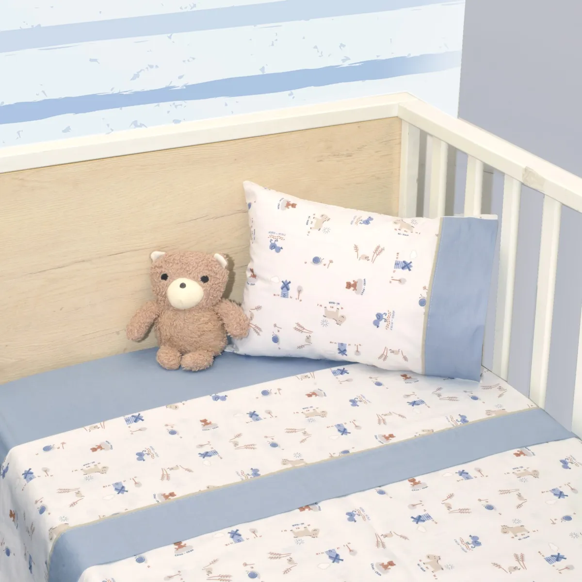 Σεντόνια Κούνιας Σετ 3τεμ.110x170cm Design 414 Oliver Baby