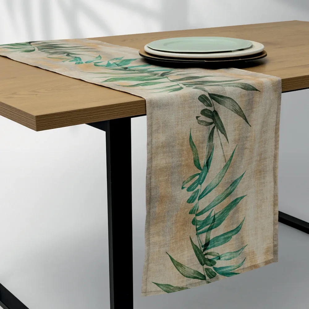 Τραβέρσα Foresta 40×160 Εκρού-Πράσινο