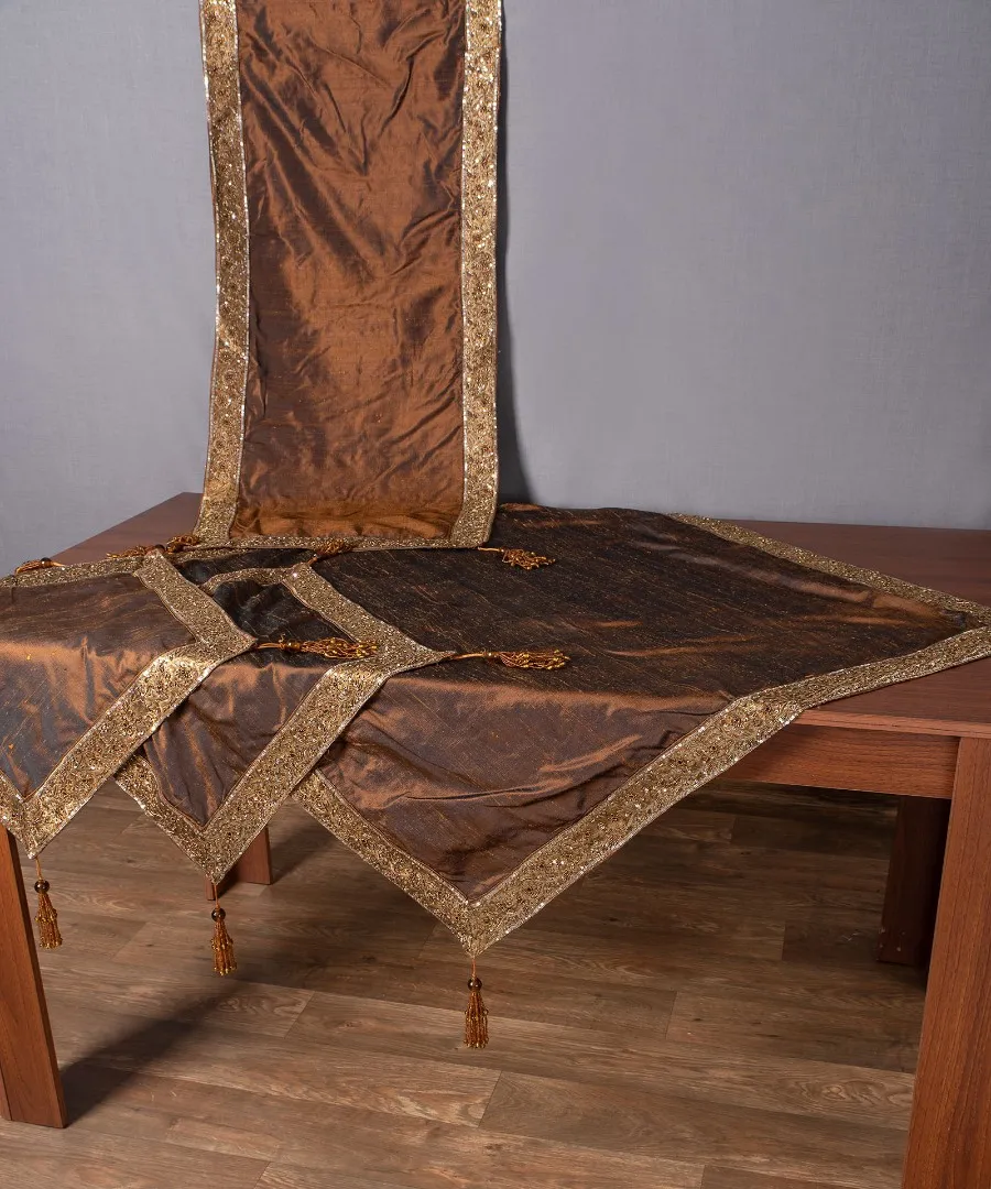 Σετ 4 τεμαχίων (100cm x 100cm, 50cm x 150cm, 2x50cm x 50cm) Αθηνά Καφέ