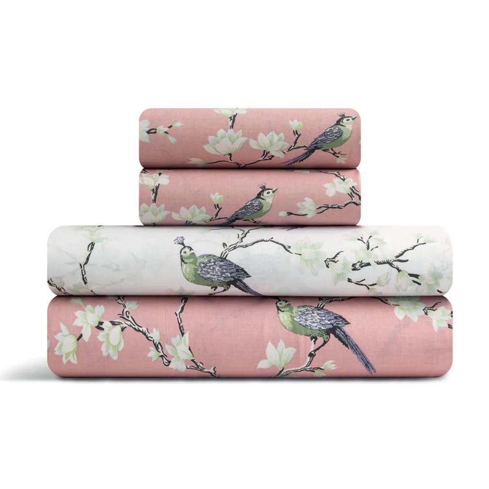 Σετ Σεντόνια King Size (260×270) Parrots Σομόν