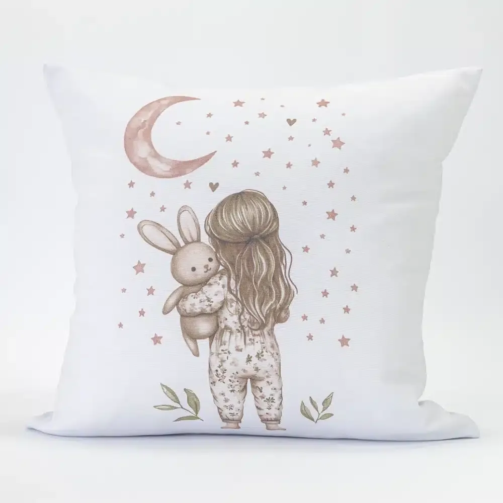 Μαξιλάρι Διακοσμητικό Printed Goodnight Ροζέ