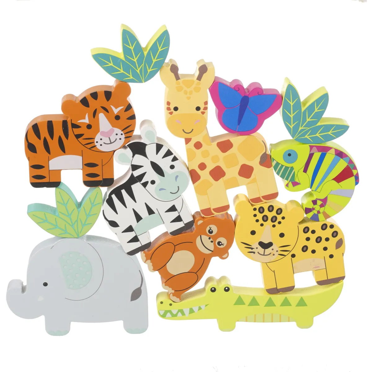Πύργος Στοίβαξης Jungle Animals Orange Tree Toys