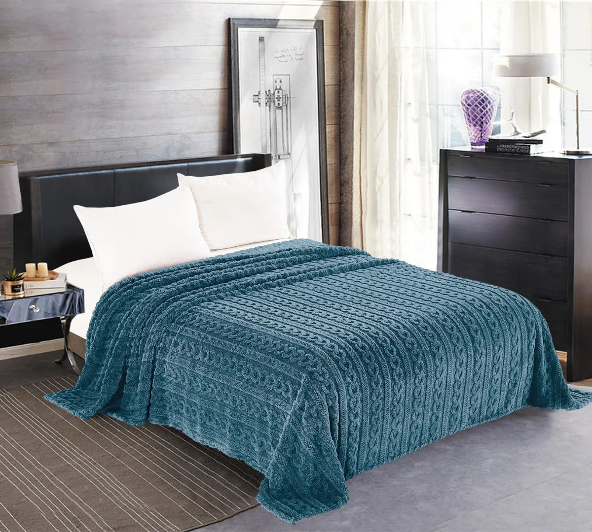 Κουβέρτα fleece braid (160cm x 220cm) ραφ